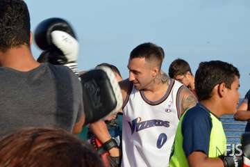 Exhibición del Club Kick Boxing en el muelle de Melenara (Foto Francisco Javier Santana)